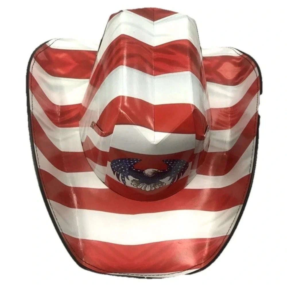 (6) Eagle Stripe Beer Box COWBOY HAT American Flag Carton Novelty Americana New